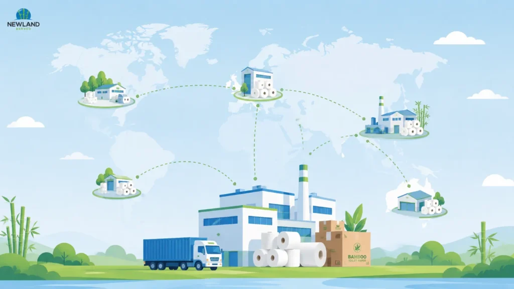 Global toilet paper manufacturing regions and tissue supply chain