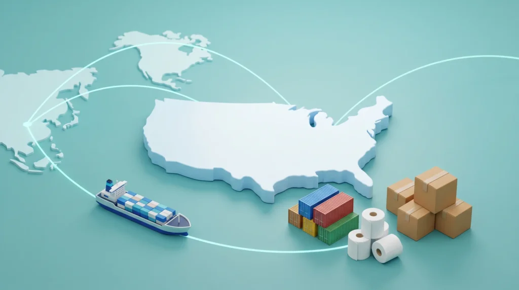Toilet paper import sources and trade routes for US tissue buyers