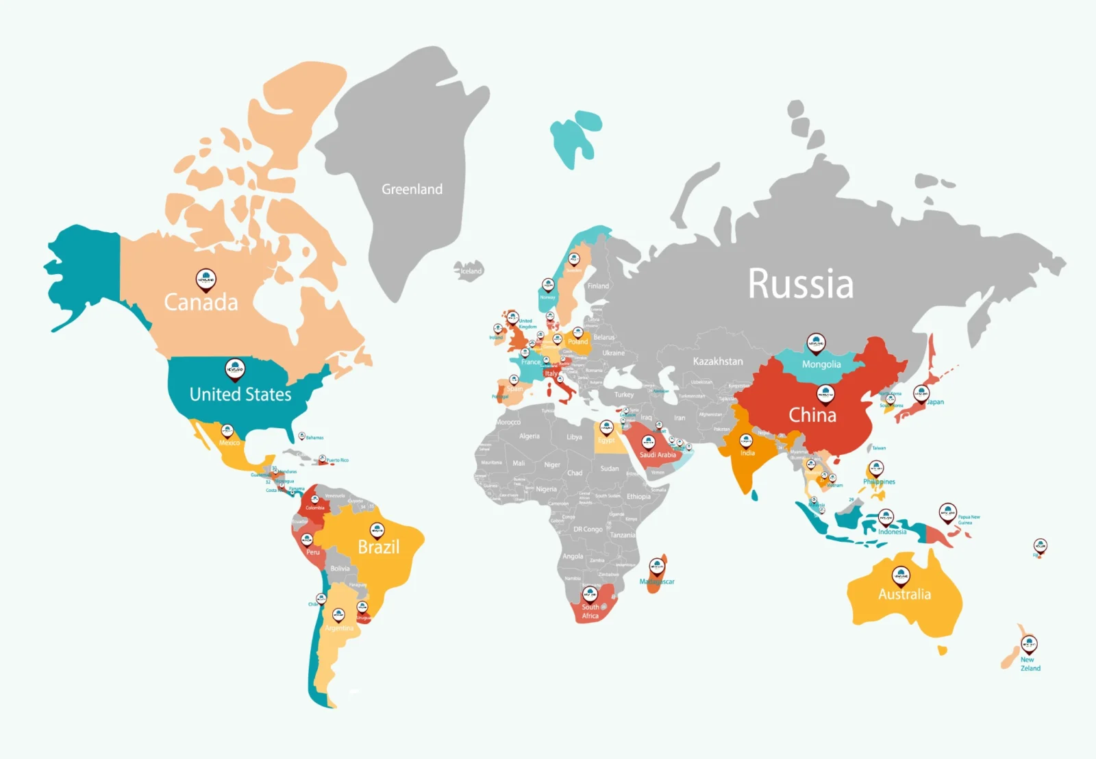Newland Bamboo global buyer market coverage map